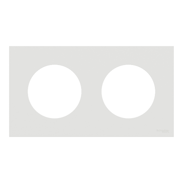 Schneider Electric – Plaque de finition Odace 2 postes – Blanc craie – Réf : S920704